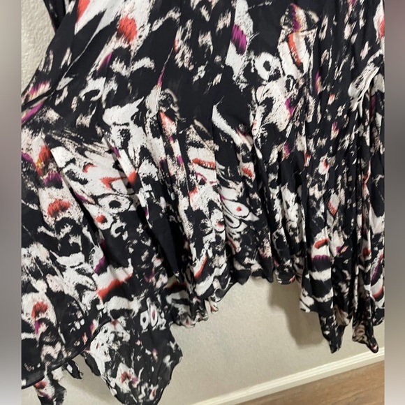 AllSaints 8 Lizia Wing Studded Asymmetrical Rocker Shift Dress Black Long Sleeve - Picture 3 of 12